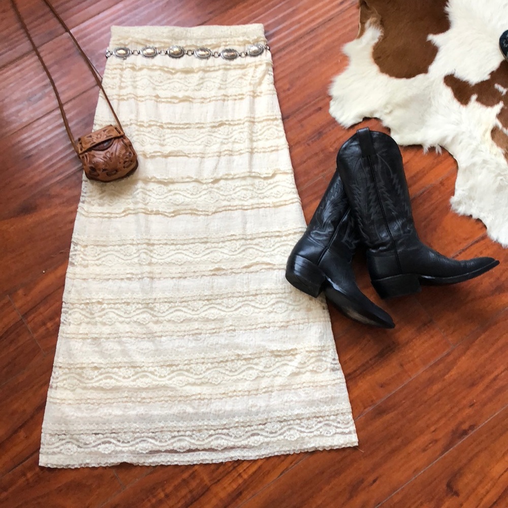 Vintage Lace Maxi Skirt